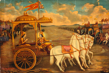 Krishna and Arjuna on the battlefield