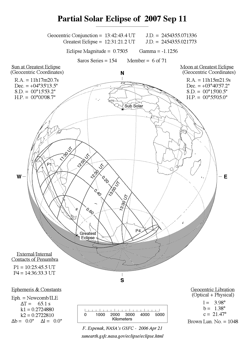 partial solar eclipse map