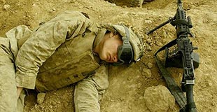 exhausted soldier
