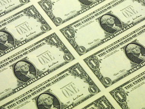 dollar off the press