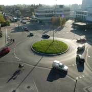 round-about in place of traffic lights